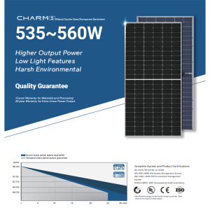 Bificial Double Glass Solar Panel LRB 182-72B 535-560W
